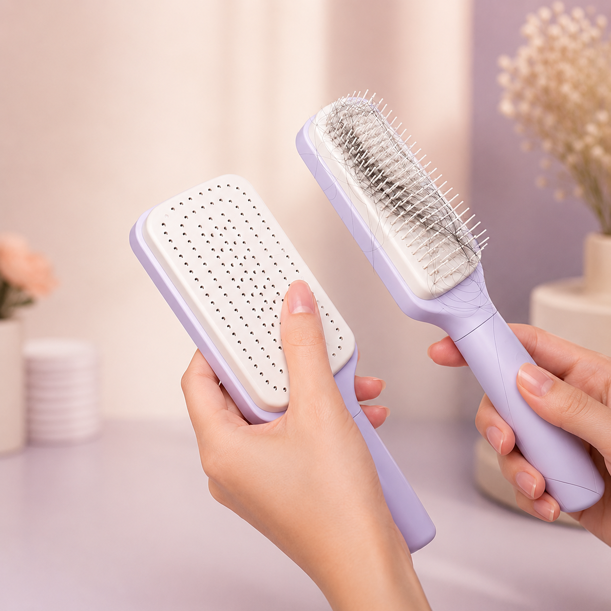 360° Self-Cleaning Detangling Hair Brush