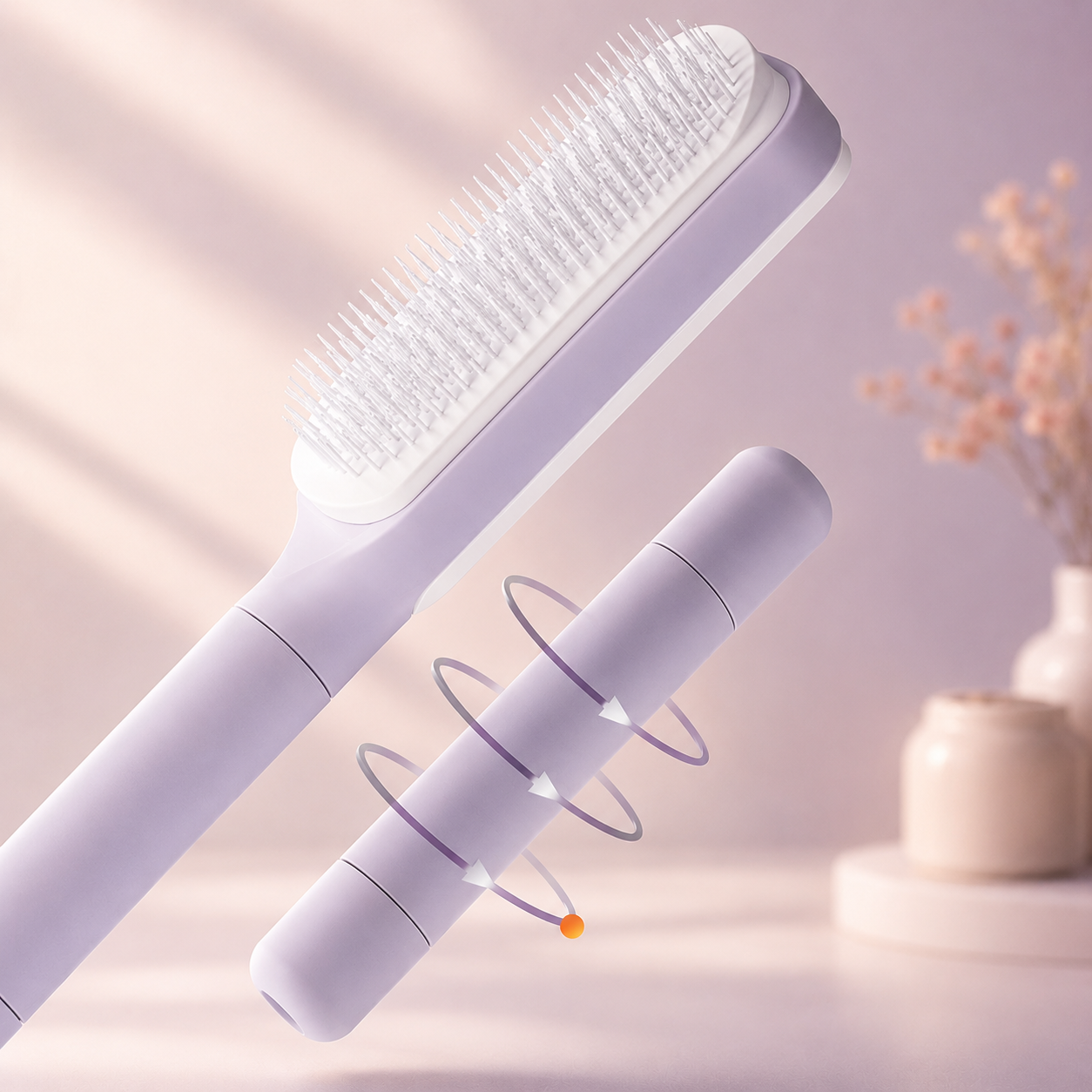 360° Self-Cleaning Detangling Hair Brush