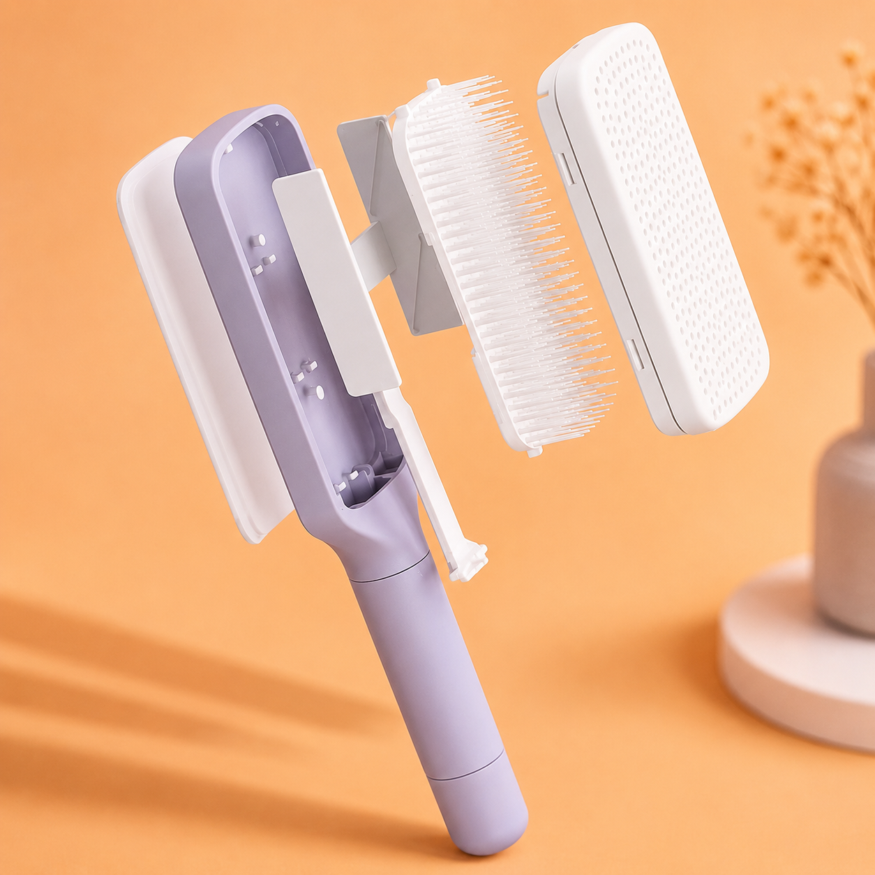 360° Self-Cleaning Detangling Hair Brush